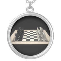 Chessboard and Chess Pieces: Necklace