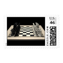 Chessboard and Chess Pieces: Postage