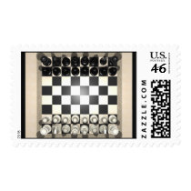 Chessboard and Chess Pieces: Postage