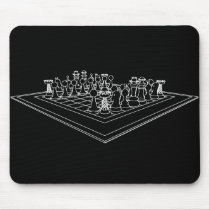 Chessboard & Chess Pieces: Mouse Pads