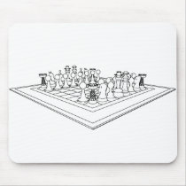 Chessboard & Chess Pieces: Mouse Mat