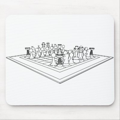 Chessboard & Chess Pieces: Mouse Mat by spiritswitchboard
