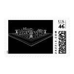 Chessboard & Chess Pieces: postage