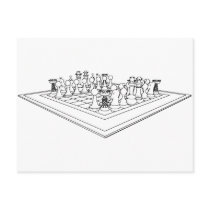 Chessboard & Chess Pieces: postcards by spiritswitchboard Chessboard & Chess Pieces: postcards