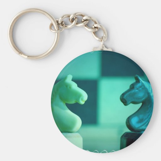Chessboard Knights Keychain