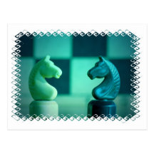 Chessboard Knights Postcard