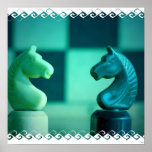 Chessboard Knights Poster