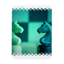 Chessboard Knights  Premium Magnet