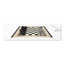 Chessboard with Chess Pieces: Bumper Stickers