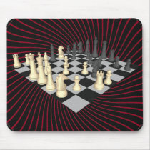 Chessboard with Chess Pieces: Custom Mousepad by spiritswitchboard Chessboard with Chess Pieces: Custom Mousepad