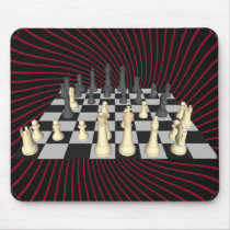 Chessboard with Chess Pieces - Custom Mousepad by spiritswitchboard Chessboard with Chess Pieces - Custom Mousepad