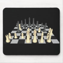 Chessboard with Chess Pieces - Custom Mousepad by spiritswitchboard Chessboard with Chess Pieces - Custom Mousepad