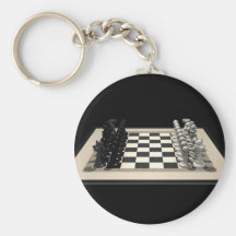 Chessboard with Chess Pieces: Keychain