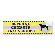 Chessie Taxi Service Bumper Sticker bumper stickers by MenagerieMayhem Chessie Taxi Service Bumper Sticker bumper stickers