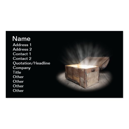 Chest of treasure business card template
