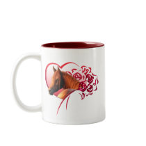 Chestnut Arab Roses Mugs