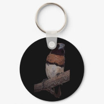 Chestnut breasted mannikin (munia) keychain