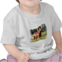 Chestnut Galloping Horse Baby Shirt