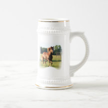 Chestnut Galloping Horse Beer Stein Coffee Mug