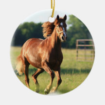 Chestnut Galloping Horse Ornament