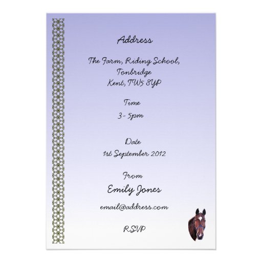 Chestnut Horse (add party details) Personalized Invitations