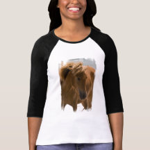 Chestnut Horse Design Baseball Shirt