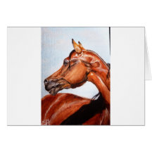 Chestnut horse greeting cards