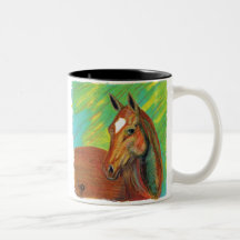 Chestnut Horse Head Art Mugs