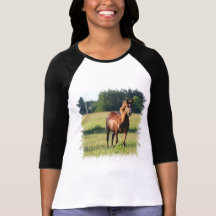 Chestnut Horse Standing Baseball Shirt