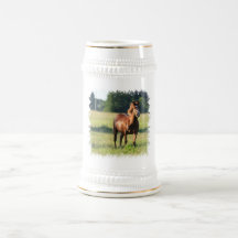 Chestnut Horse Standing Beer Stein Mug
