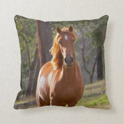 Chestnut Horse Throw Pillow