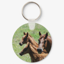 Chestnut Mare & Foals Keychain
