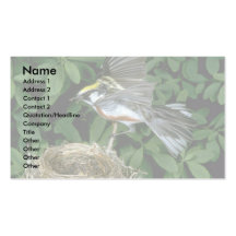 Chestnut-sided Warbler landing on nest Business Card