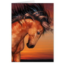 Chestnut Unicorn  Greeting Cards