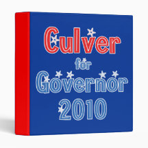 Chet Culver for Governor 2010 Star Design Vinyl Binders