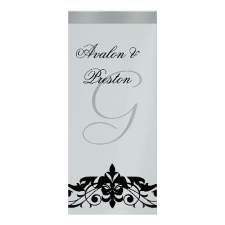 Chevalier Silver Fleur Scroll Monogram Invitation 