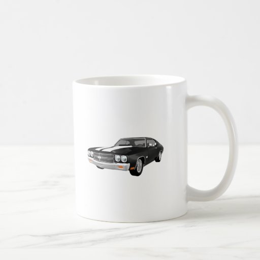 Chevelle 1970 SS: Acabado en negro: Tazas De Café