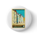 Cheverny ~ Vintage French Travel Pinback Buttons