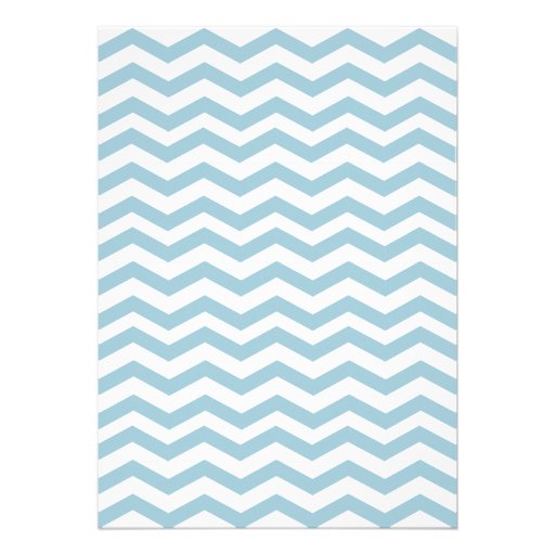 Cheveron Monogram Card with blue, teal, gray