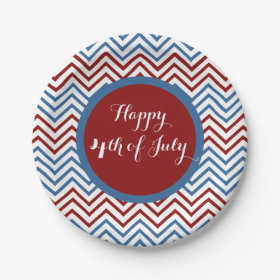 Chevron 4th of July Paper Plates 7 Inch Paper Plate
