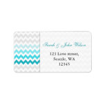 chevron aqua Ombre return address label