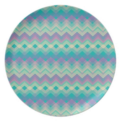 Chevron Aqua Pattern Dinner Plates