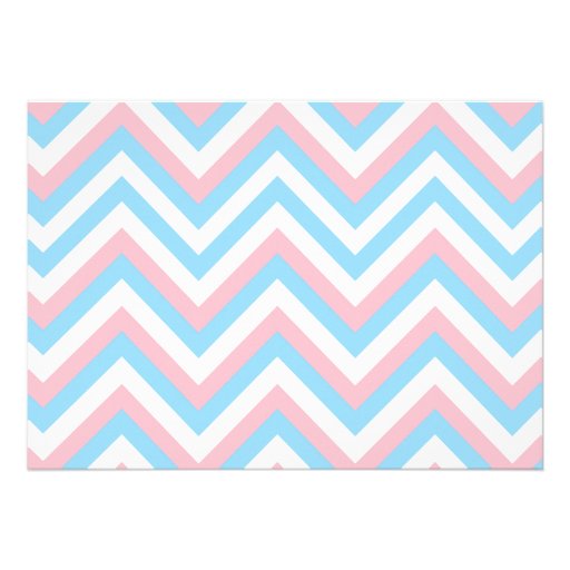 Chevron Baby Gender Reveal Party Invitation