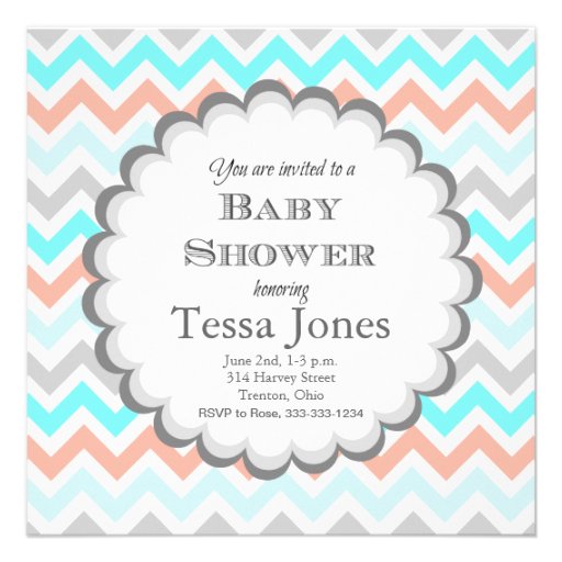 Chevron Baby Invitation