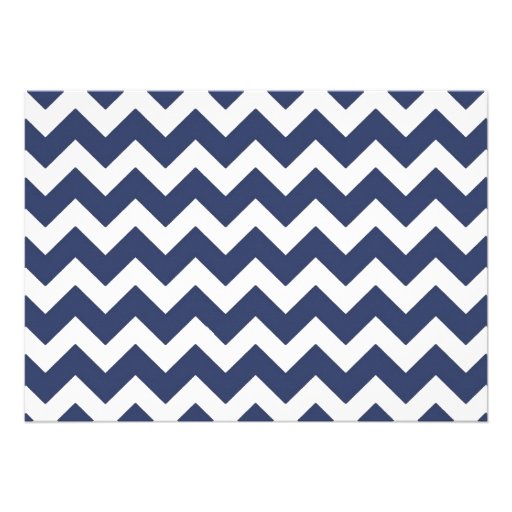 Chevron Baby shower invite. Navy blue and yellow