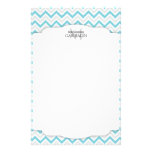 Chevron Blue and Modern Personalized Stationery