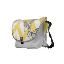 Chevron Butterflies Messenger Bag
