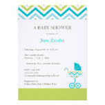 Chevron Carriage Baby Shower Invitation  |  Boy