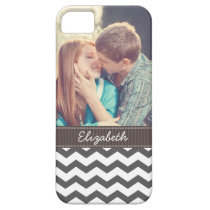 Chevron Charcoal Gray Zigzag Stripes Personalized casemate cases