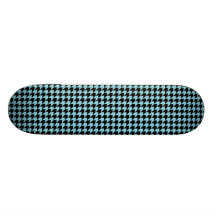 Chevron Checks Sky and Black Skate Decks